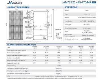 Фотоэлектрическая панель 460Вт JA Solar JAM72S20-460/MR SF Серебристая рамка
