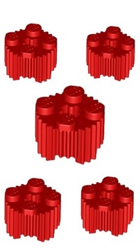 LEGO 5szt Klocek okrągły Round 2x2 z ząbkami Red czerwony 92947 Nowy