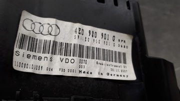 4E0920901G PŘÍSTROJOVÁ DESKA BUDÍKY AUDI A8 D3 4.2TDI