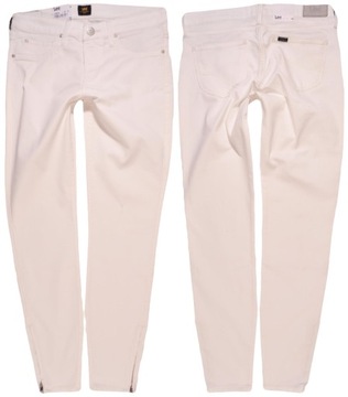 LEE spodnie SKINNY white SCARLETT CROPPED W24 L31