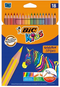 Kredki Ołówkowe BIC Evolution Stripes 18 kolorów