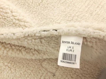 RIVER ISLAND asymetryczny ŻAKIET KOŻUSZEK z barankiem WYGODNY _ S