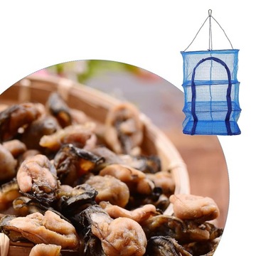 3-СЛОЙНАЯ СКЛАДНАЯ СЕТЬ ДЛЯ СУШКИ РЫБЫ 35*65 СМ С КРЮЧКОМ