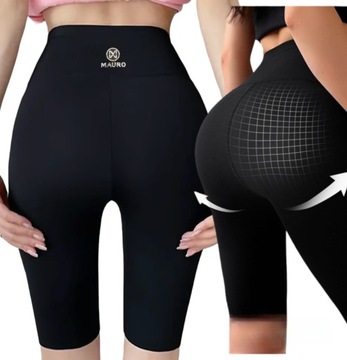 Legginsy damskie LEGINSY SPORTOWE kolarki bikery WYGODNE CZARNE M/L