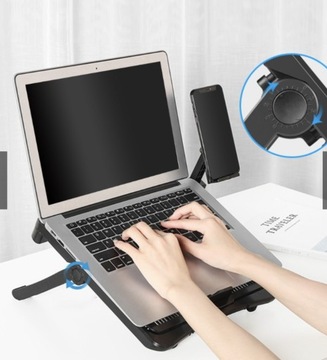 Regulowany stojak na laptopa antypoślizgowy czarny