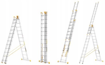МНОГОФУНКЦИОНАЛЬНАЯ ЛЕСТНИЦА 3X12 РАБОЧАЯ ВЫСОТА 9,80М АЛЮМИНИЙ