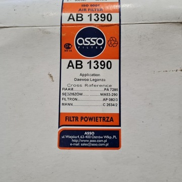 DAEWOO LEGANZA FILTR VZDUCHU AB 1390 ASSO
