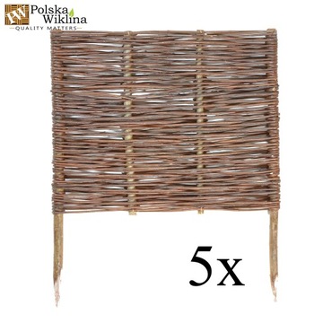 Płotek wiklinowy obrzeże 60x60 palisada 5 SZTUK