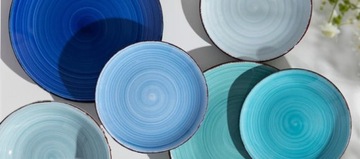 Сервиз обеденный 6/18, набор керамических тарелок AZURE AURA, на 6 персон, 18 шт.