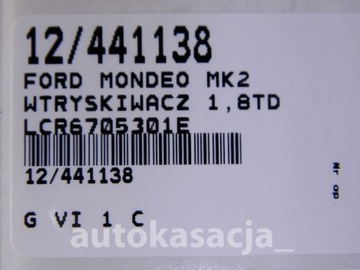 FORD MONDEO MK2 ИНЖЕКТОР 1.8TD LCR6705301E