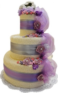 ORYGINALNY Prezent na Ślub Ślubny Tort z Ręczników