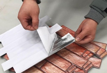 Наклейки на стену Плитка 3D Кирпич 30х30см Плитка ГОСТИНАЯ Самоклеящаяся 5шт.