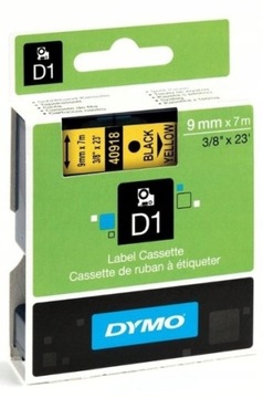 Taśma Dymo 9mm x 7m D1 żółta (czarny druk)