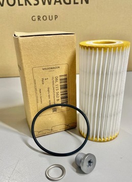 Volkswagen OE 06L115562B filtr oleju, uszczelka i korek spustowy oleju