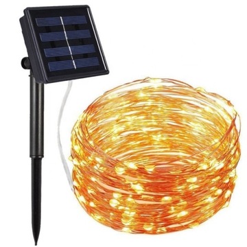 GIRLANDA LAMPKI SOLARNE DRUCIK 100LED - 10m OGRÓD