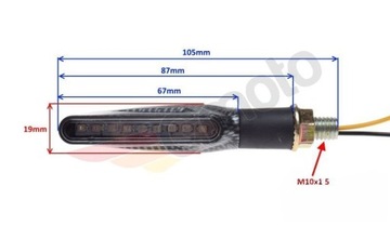 Динамические плавающие светодиодные указатели поворотов, 2 шт. M10x1,5 мм