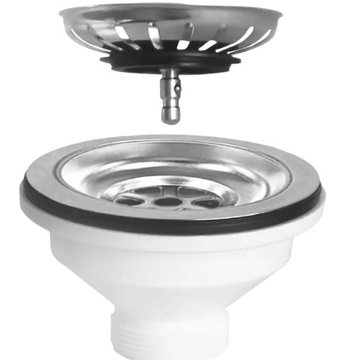 Сифон для одночашной мойки + ситечко без перелива