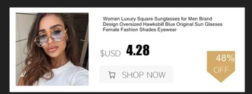 Солнцезащитные очки с заклепками в полурамке Y2K, женские солнцезащитные очки большого размера, мужская мода