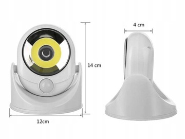 Lampka z czujnikiem ruchu LED cob 360 na baterie