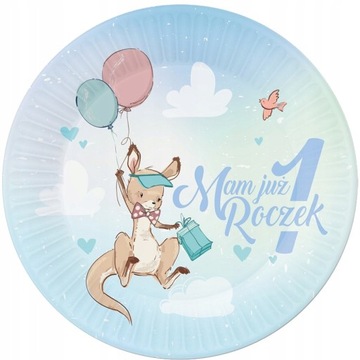 Бумажные салфетки Мне уже 1 год Воздушные шарики KANGUROUS на день рождения мальчику 20x