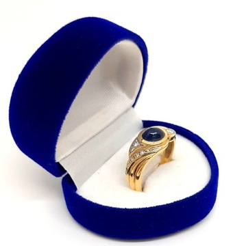 Złoty pierścionek z diamentami i szafirem PR.583 W:4,76gr R.18 InterSKLEP