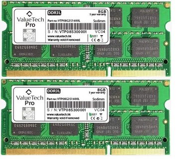 Оперативная память 16 ГБ (2X8 ГБ) 12800S 1600 МГц PC3L 1,35 В DDR3L для ноутбуков