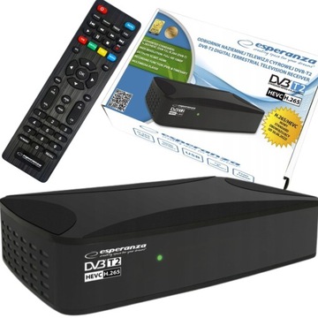 TUNER DEKODER TV NAZIEMNEJ FULL HD HDMI PILOT DVB-T2 HEVC H.265