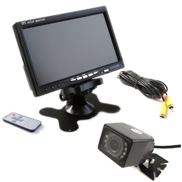 Monitor do KAMERY Cofania do Busa Kampera Koparki Kombajnu Diody IR 12V 7