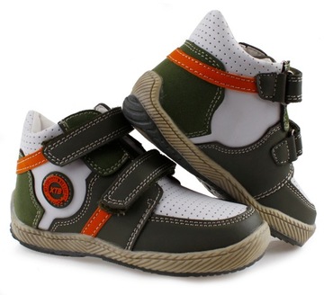 KHAKI sportowe P&Oacute;ŁBUTY trampki RZEPY białe 29