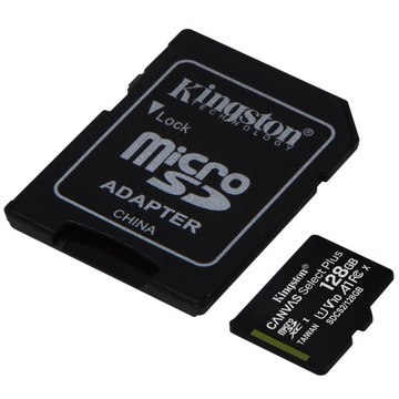 КАРТА ПАМЯТИ MICRO SD 128 ГБ + АДАПТЕР KINGSTON SD