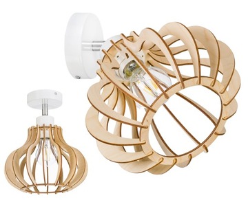 Lampa kinkiet ścienny E27 regulowany LOFT Drewno
