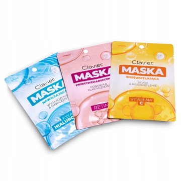 Тканевая маска для лица CLAVIER MOISTURIZING С ГИАЛУРОНОВОЙ КИСЛОТОЙ, 25 мл