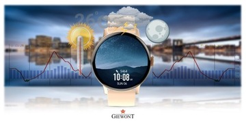 Женские умные часы Giewont GW330-1, силиконовый ремешок из розового золота и розовой пудры