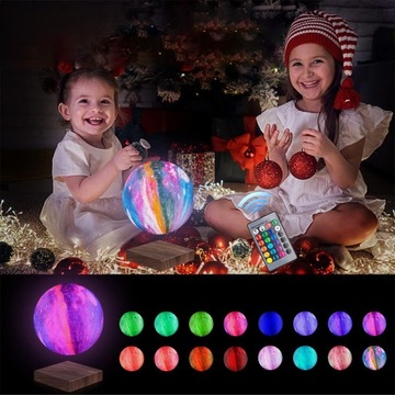 НАСТОЛЬНАЯ ЛАМПА «ЛЕВИТИРУЮЩАЯ ЛУНА» 3D-ПЕЧАТАННАЯ RGB С ДИСТАНЦИОННЫМ УПРАВЛЕНИЕМ