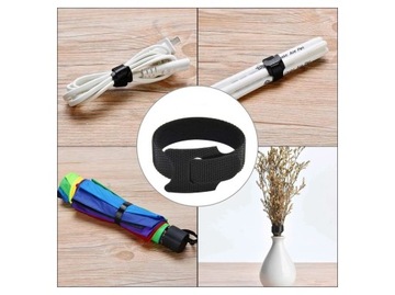 ЛЕНТА-ВЕЛКРО КАБЕЛЬНЫЙ ОРГАНАЙЗЕР ЗАЖИМ 15см ЧЕРНЫЙ 50 шт.