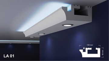 Подвесной потолок с галогенным светодиодным карнизом