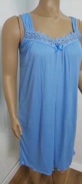 4XL-БОЛЬШАЯ НОЧНАЯ РУБАШКА НА РЕМЕНКАХ -g140-синий