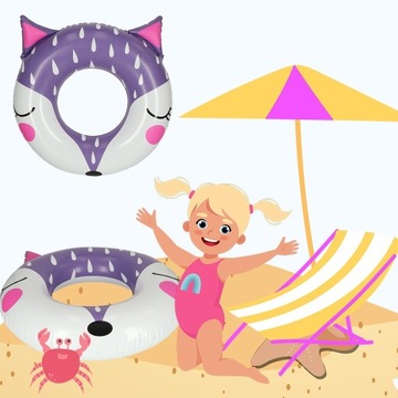 Круг для плавания, детский круг, 80 см, лиса