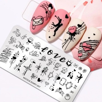 Штамп для украшения ногтей LOVE HEART