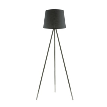 Lampa podłogowa trójnoga z abażurem szara stojąca