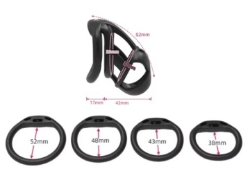 Маленький розовый пояс целомудрия, SISSY Chastity Cage 4 Orings Dilator M