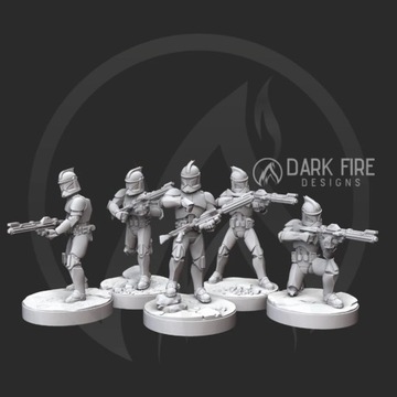 Republic Trooper Rifle Squad model pasuje do gry StarWars Legion