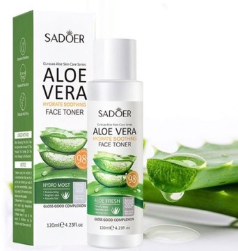 ALOE VERA TONIK NAWILŻA ŁAGODZI ROZJAŚNIA ODŻYWIA TONIK DO TWARZY 120ML