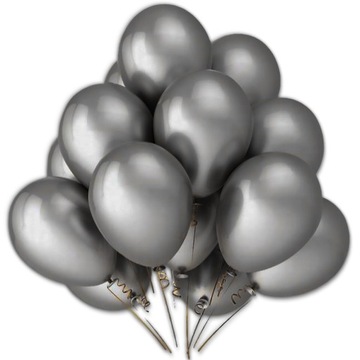 BALONY LATEKSOWE SREBRNE URODZINY MOCNE DUŻE 25szt