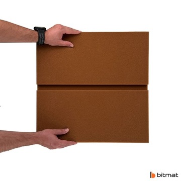 Mata wygłuszająca KWADRAT akustyczny Z FAZĄ brązowy redukcja pogłosu i echo