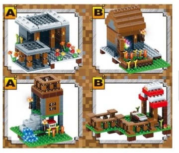 MINECRAFT BLOCKS 778EL MY WORLD БОЛЬШАЯ СВЕТОДИОДНАЯ ДЕРЕВНЯ