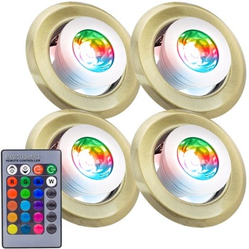 4x RAMKA SUFITOWA ŻARÓWKA SUFITOWA LED RGB PILOT
