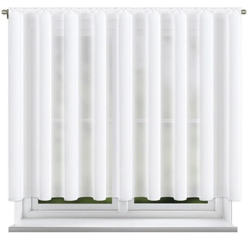 FIRANA WOALOWA GŁADKA KLASYCZNA BIAŁA NA TAŚMIE 300x150cm