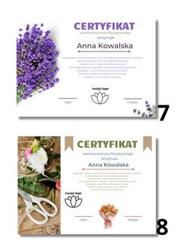 Certyfikat Dyplom ukończenia kursu szkolenia dla Firm Personalizowane a4