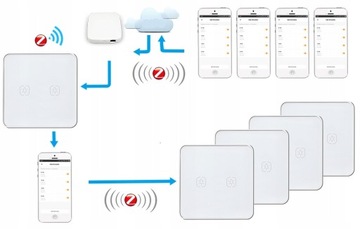2-канальный сенсорный пульт дистанционного управления ZigBee Tuya